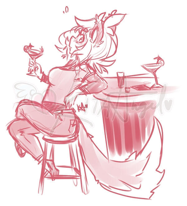 Sitting Pretty Digital sketch.