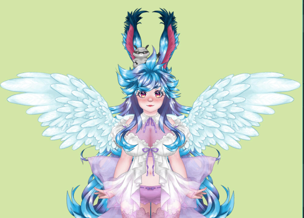 Lumi Bunny Live2D Rig 2.0 - Vtuber illustration Updated Vtuber design, cut & ready for Live2D.